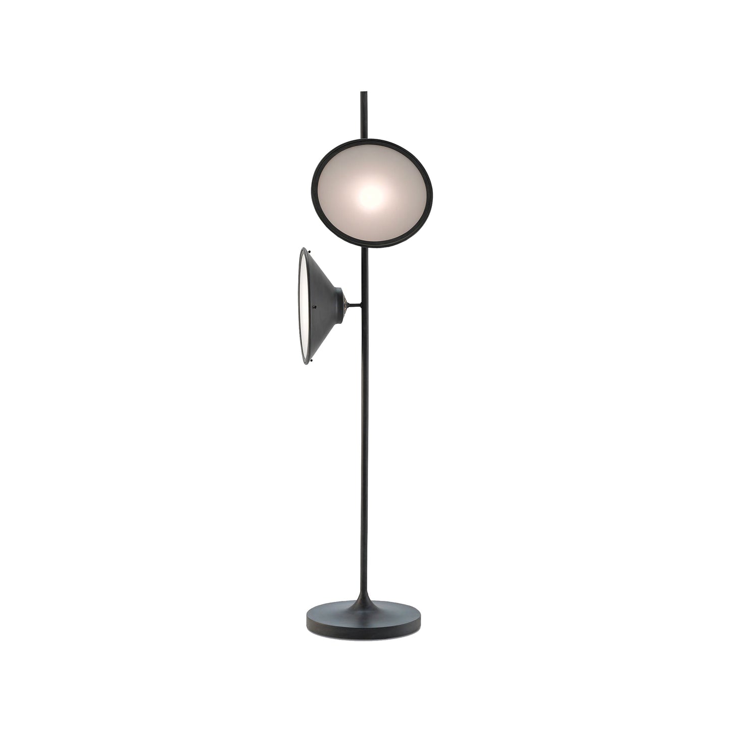 Bulat Floor Lamp | Antique Black Metal & Frosted Glass | 152cm Height