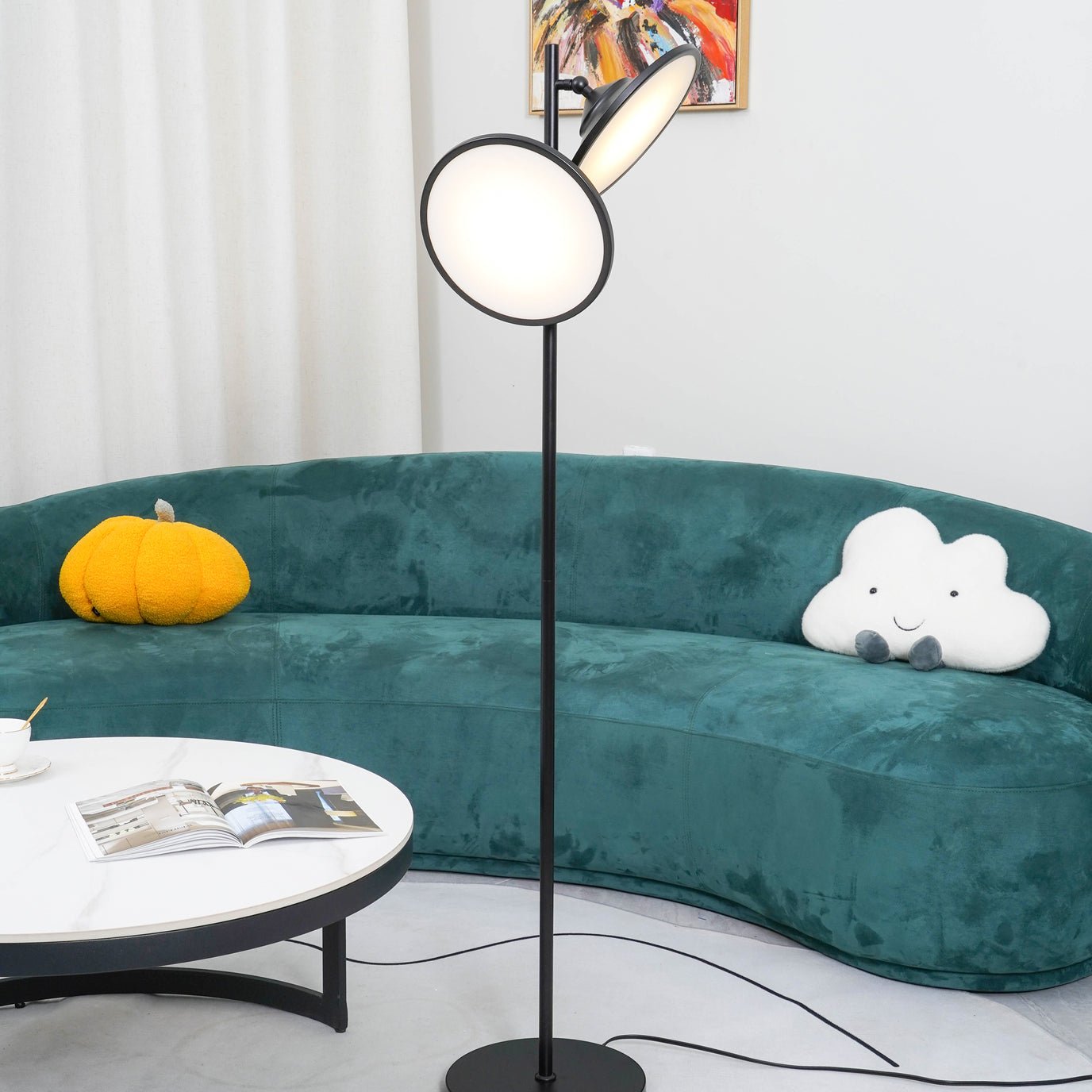 Bulat Floor Lamp | Antique Black Metal & Frosted Glass | 152cm Height
