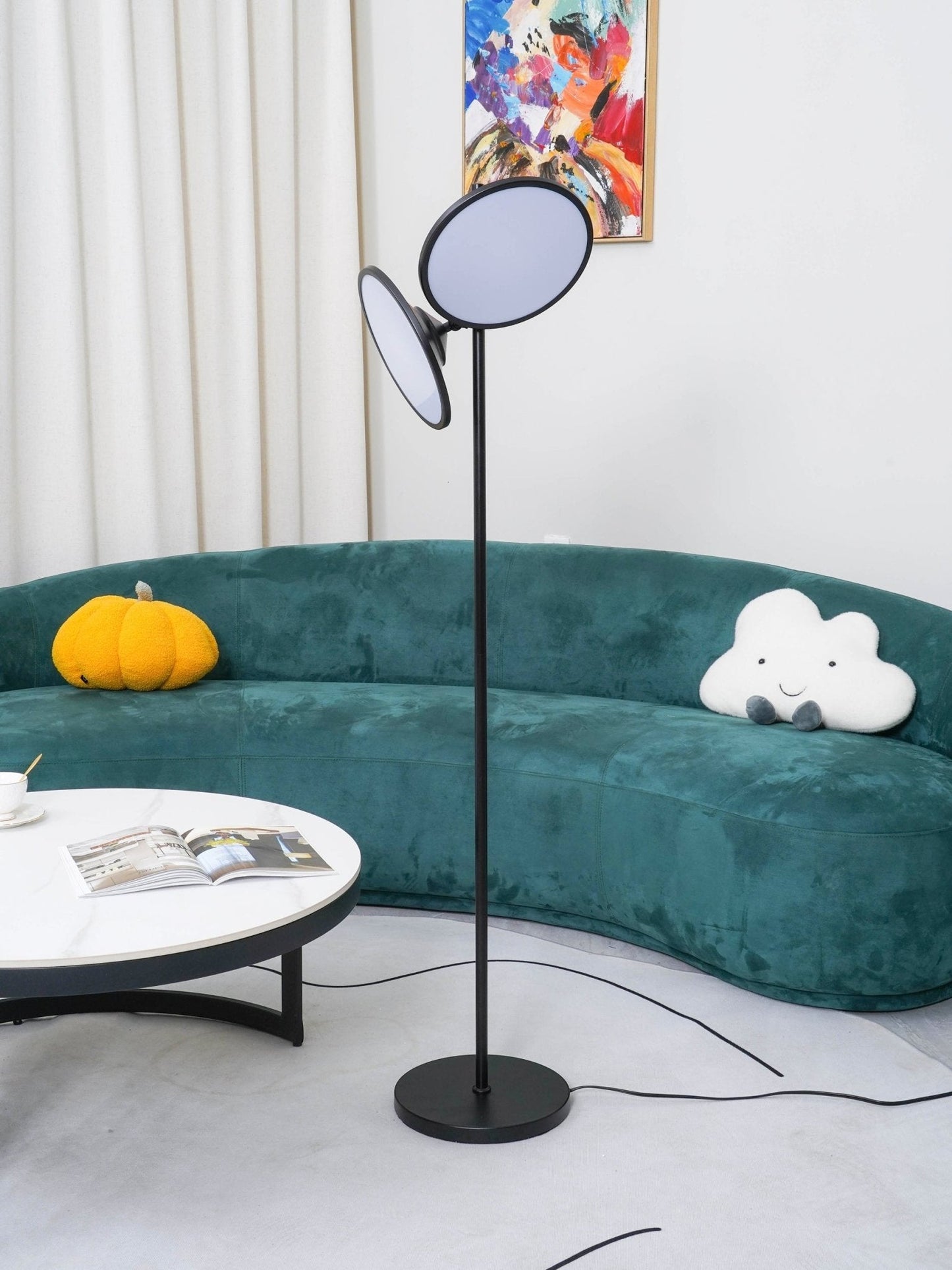 Bulat Floor Lamp | Antique Black Metal & Frosted Glass | 152cm Height