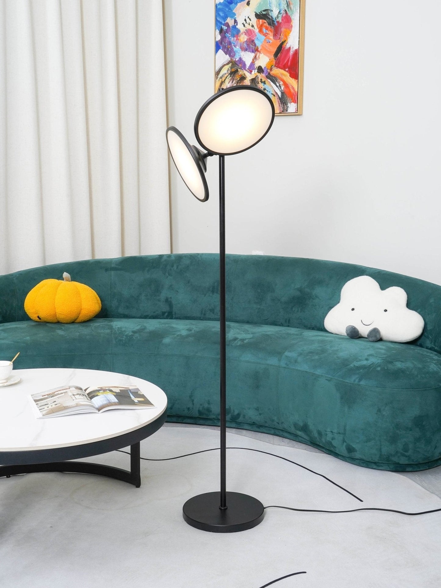 Bulat Floor Lamp | Antique Black Metal & Frosted Glass | 152cm Height