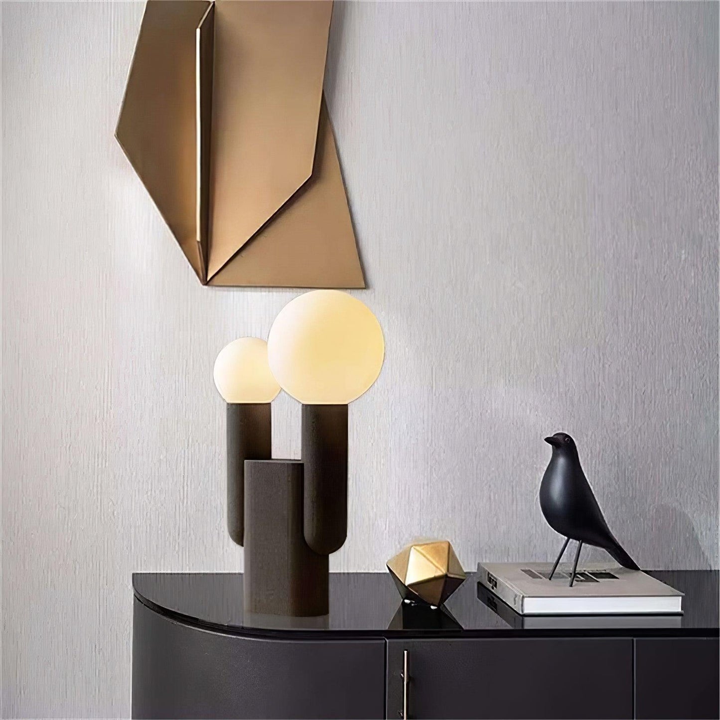 Cactus Table Lamp | Resin & Glass | Black