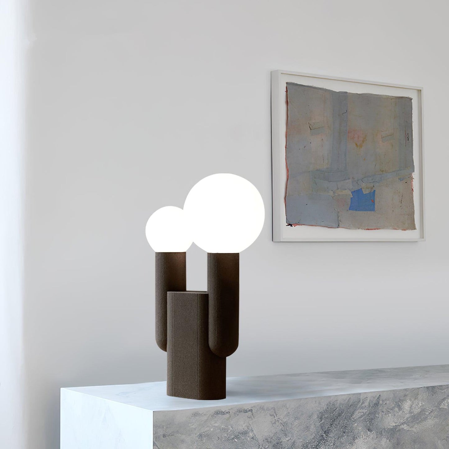 Cactus Table Lamp | Resin & Glass | Black