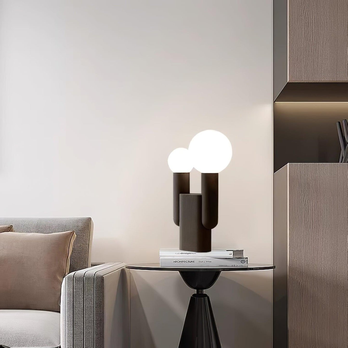 Cactus Table Lamp | Resin & Glass | Black