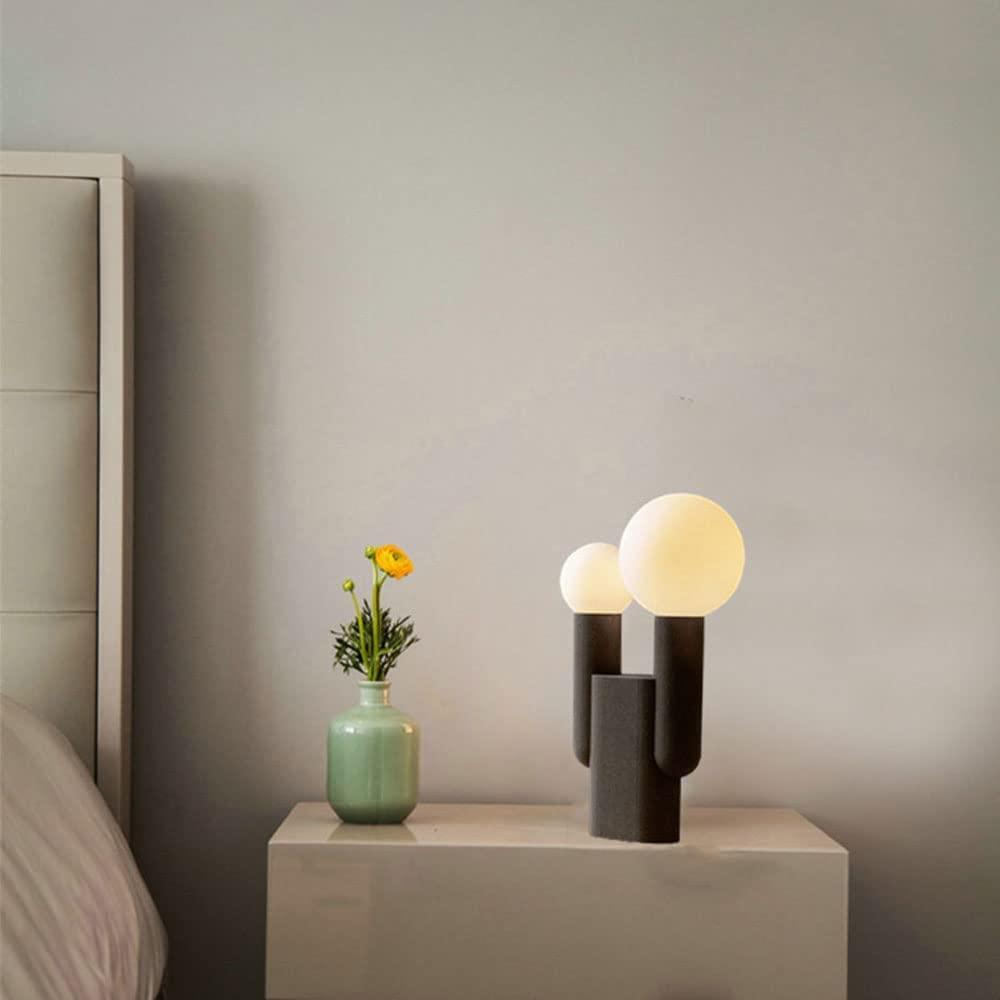 Cactus Table Lamp | Resin & Glass | Black
