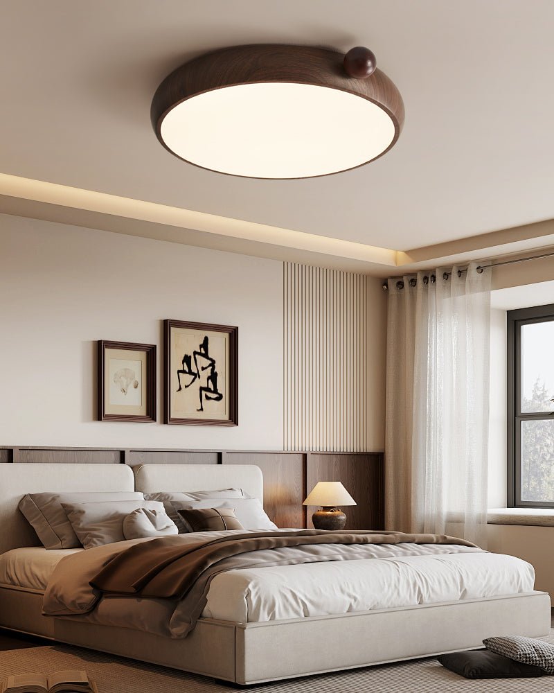 Calindra Ceiling Light | Walnut Wood Grain | 35cm/45cm