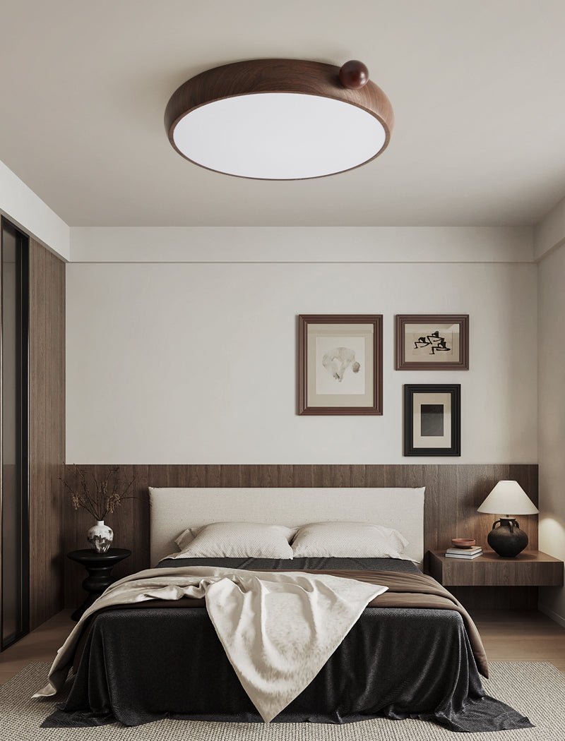 Calindra Ceiling Light | Walnut Wood Grain | 35cm/45cm