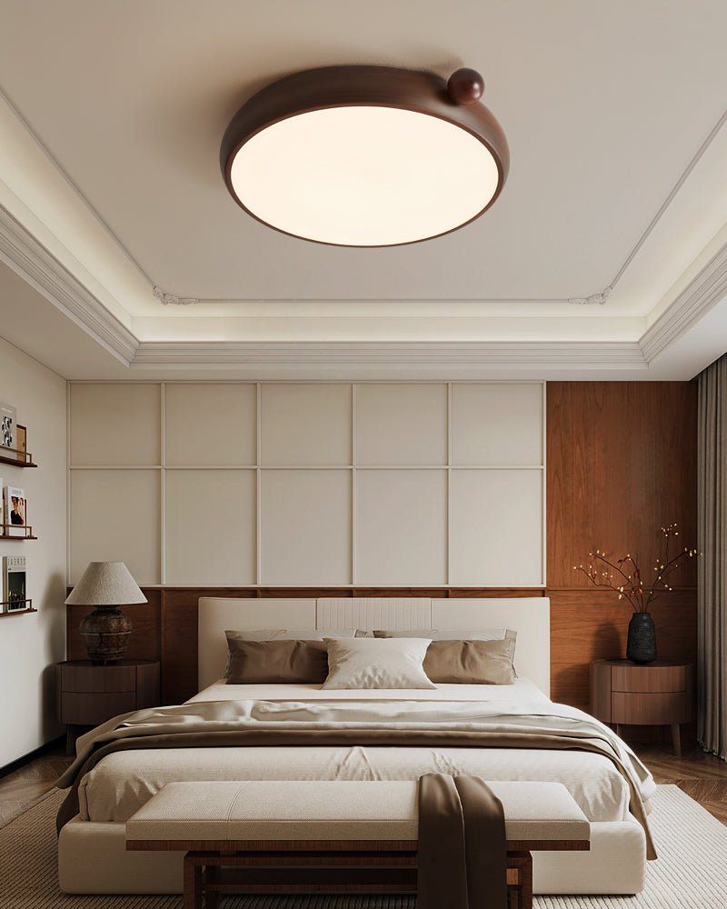Calindra Ceiling Light | Walnut Wood Grain | 35cm/45cm
