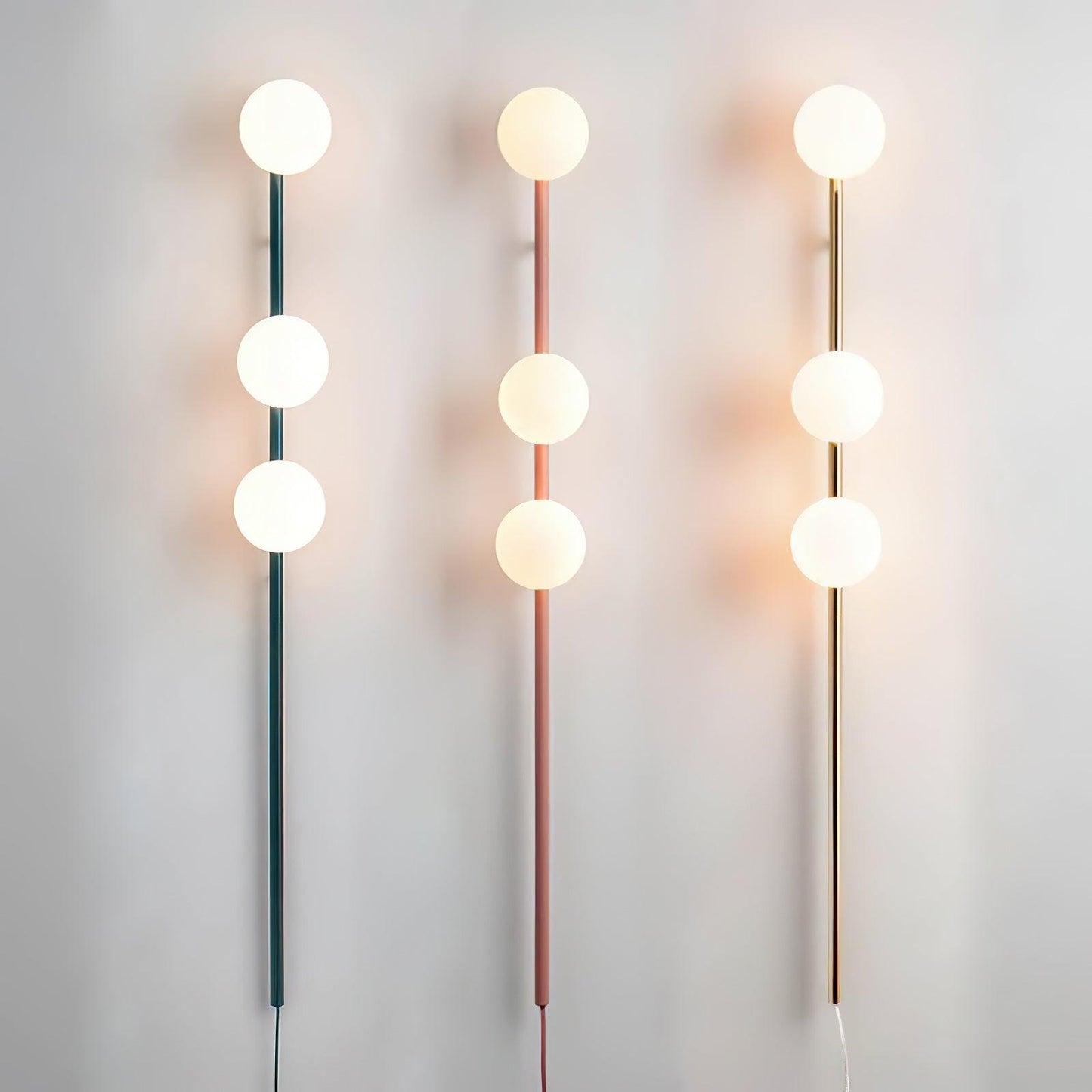 Candied Balls Wall Light | Metal & Glass | Gold/Black/White