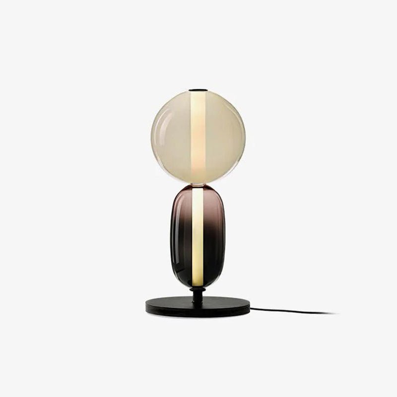 Pebbles Table Lamp | Hand-Blown Crystal & Metal | Black Shade