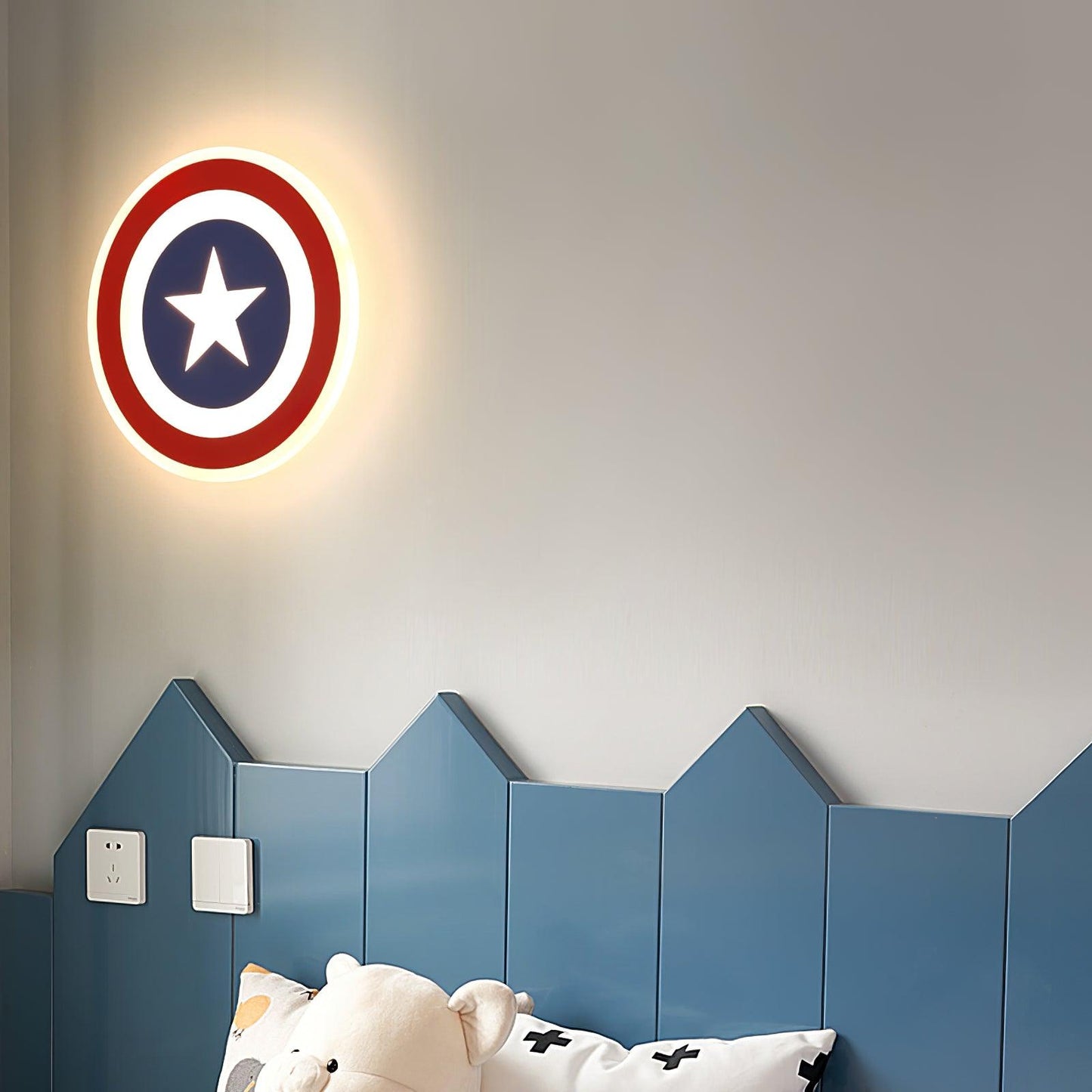 Captain Wall Lamp | Metal Acrylic Iron | Blue+Red