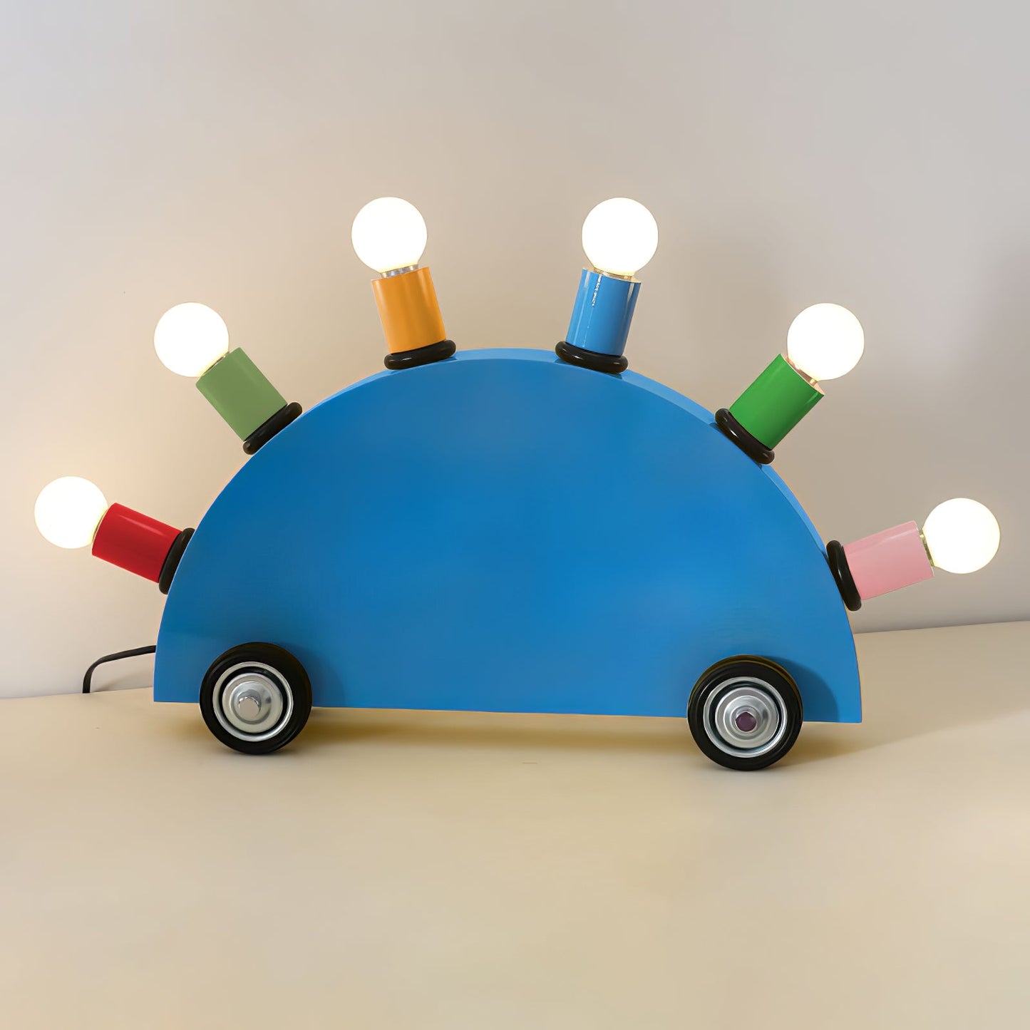 Cartoon Car Table Lamp | Metal | Yellow or Blue