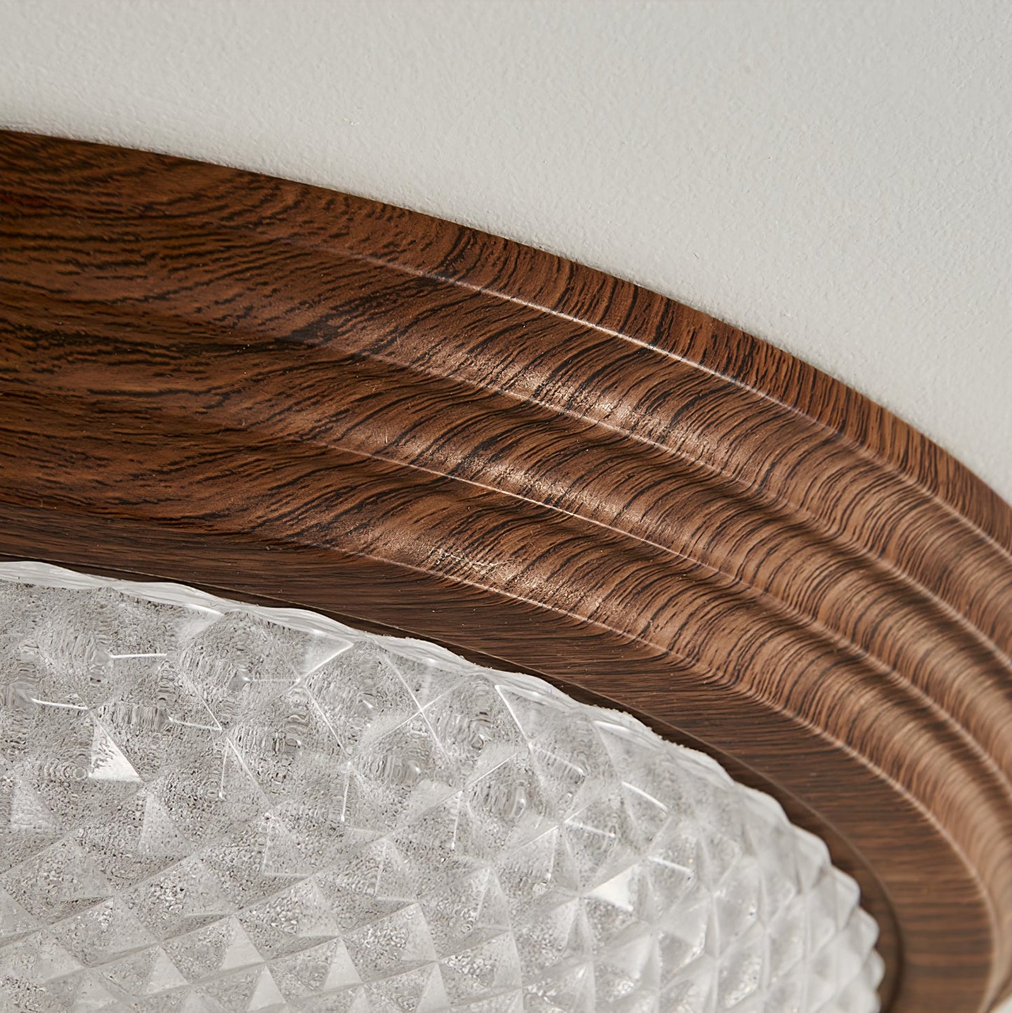 Cascadia Flare Ceiling Light | Metal & Acrylic | Walnut Wood & White