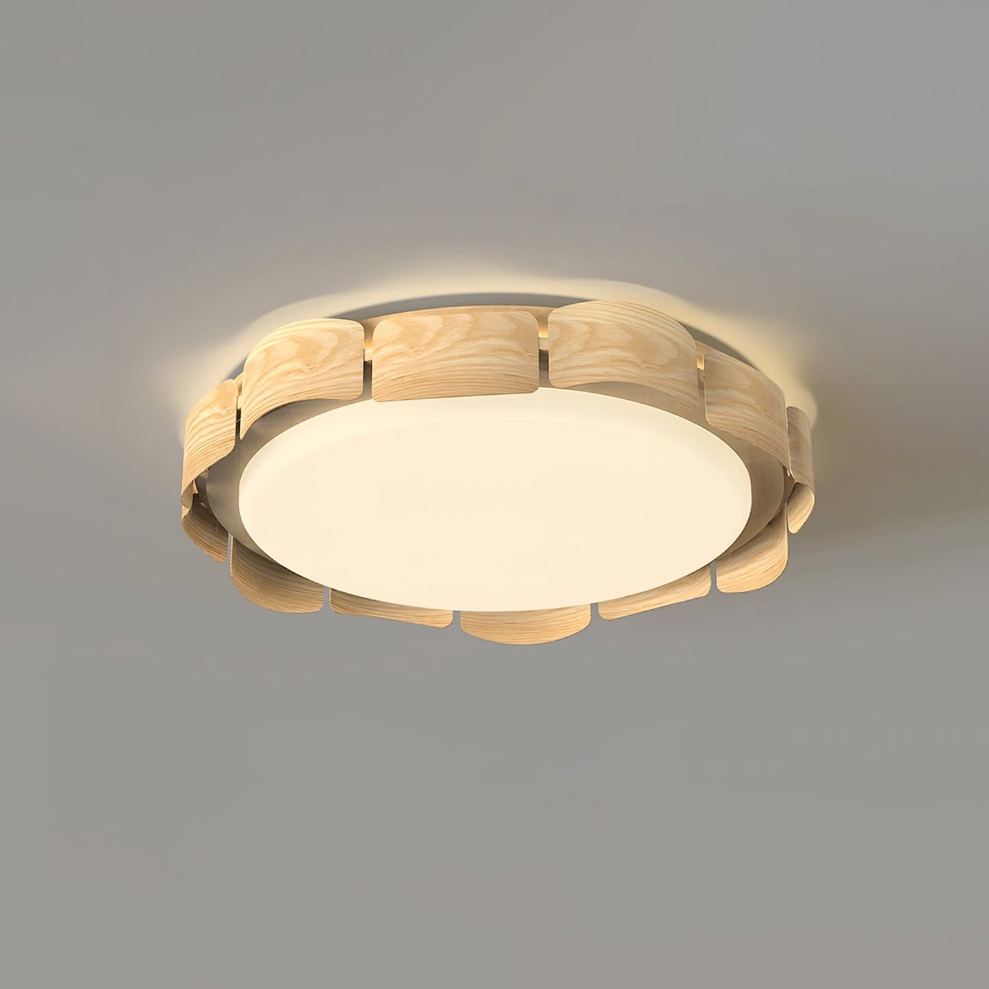 Cascadia Flare Ceiling Light | Metal & Acrylic | Walnut Wood & White