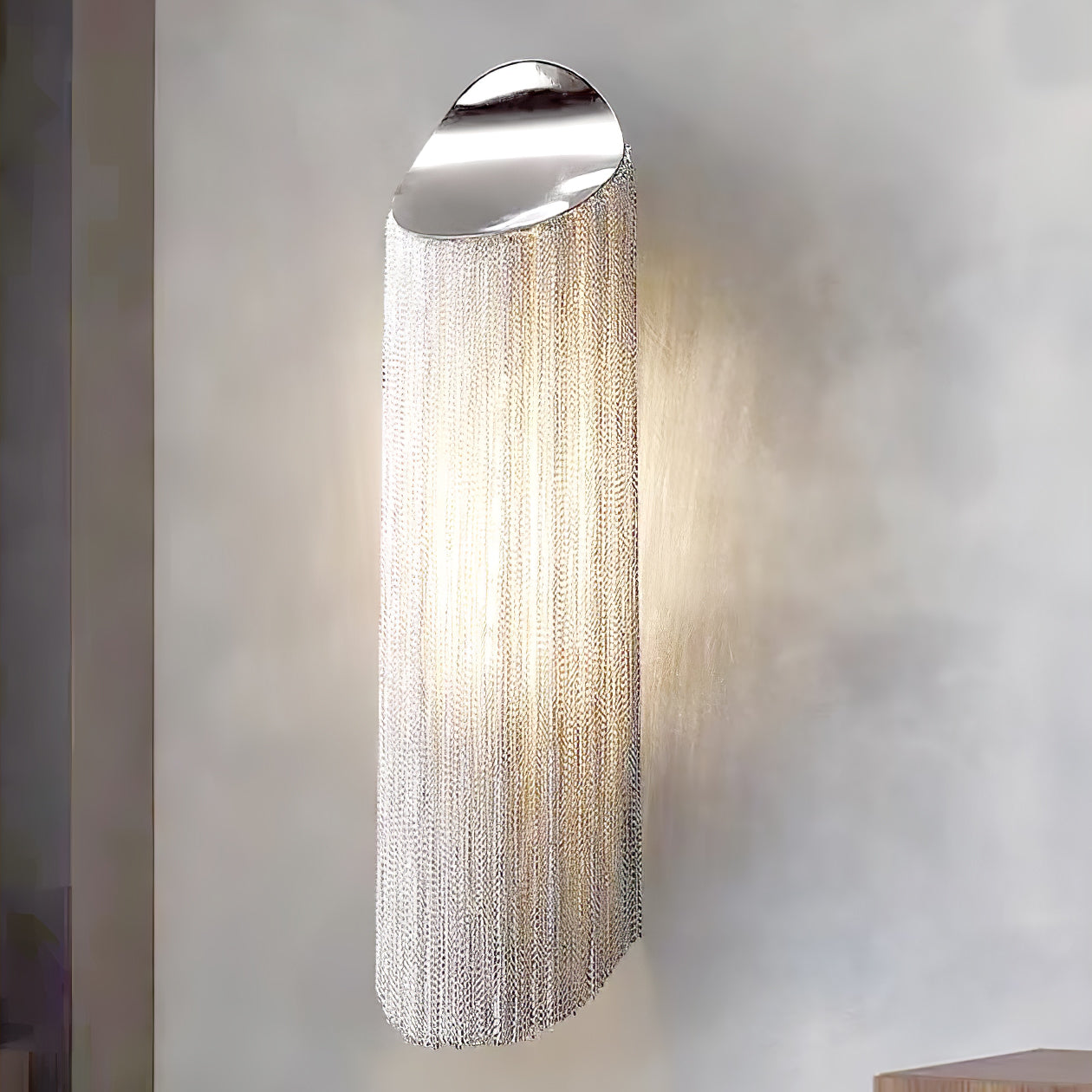 Ce Wall Sconce | Iron, Aluminum, Stainless Steel | Gold, Chrome