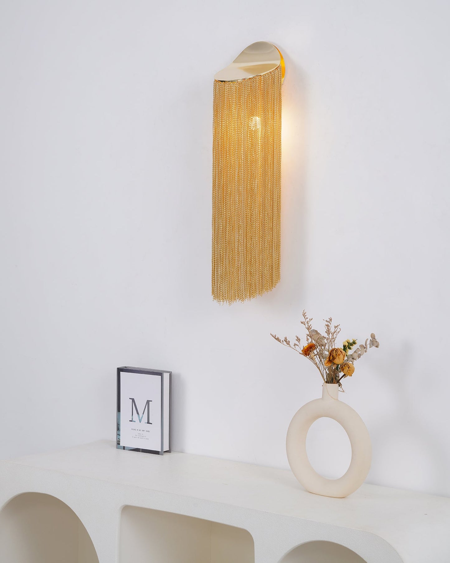 Ce Wall Sconce | Iron, Aluminum, Stainless Steel | Gold, Chrome