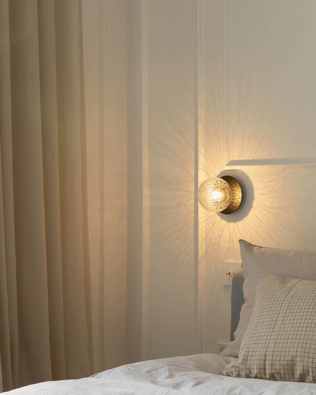 Celeste Wall Lamp | Metal, Brass, Glass | Black, White, Clear