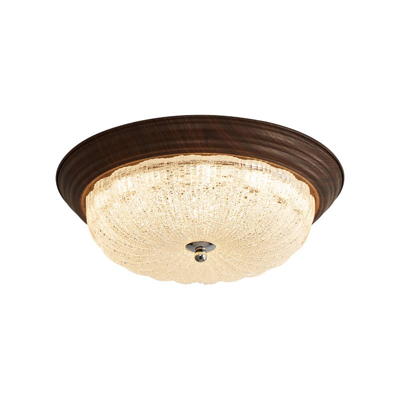 Celestia Walnut Ceiling Light | Walnut Wood Grain | White Shade