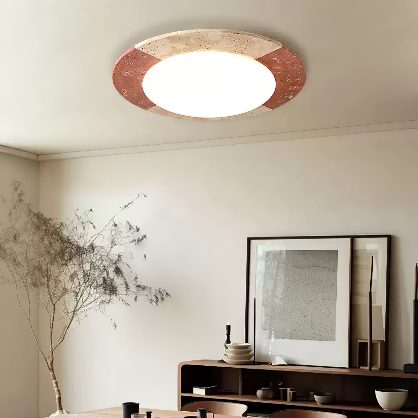 Celestial Ceiling Lamp | Travertine | Beige, Red, White