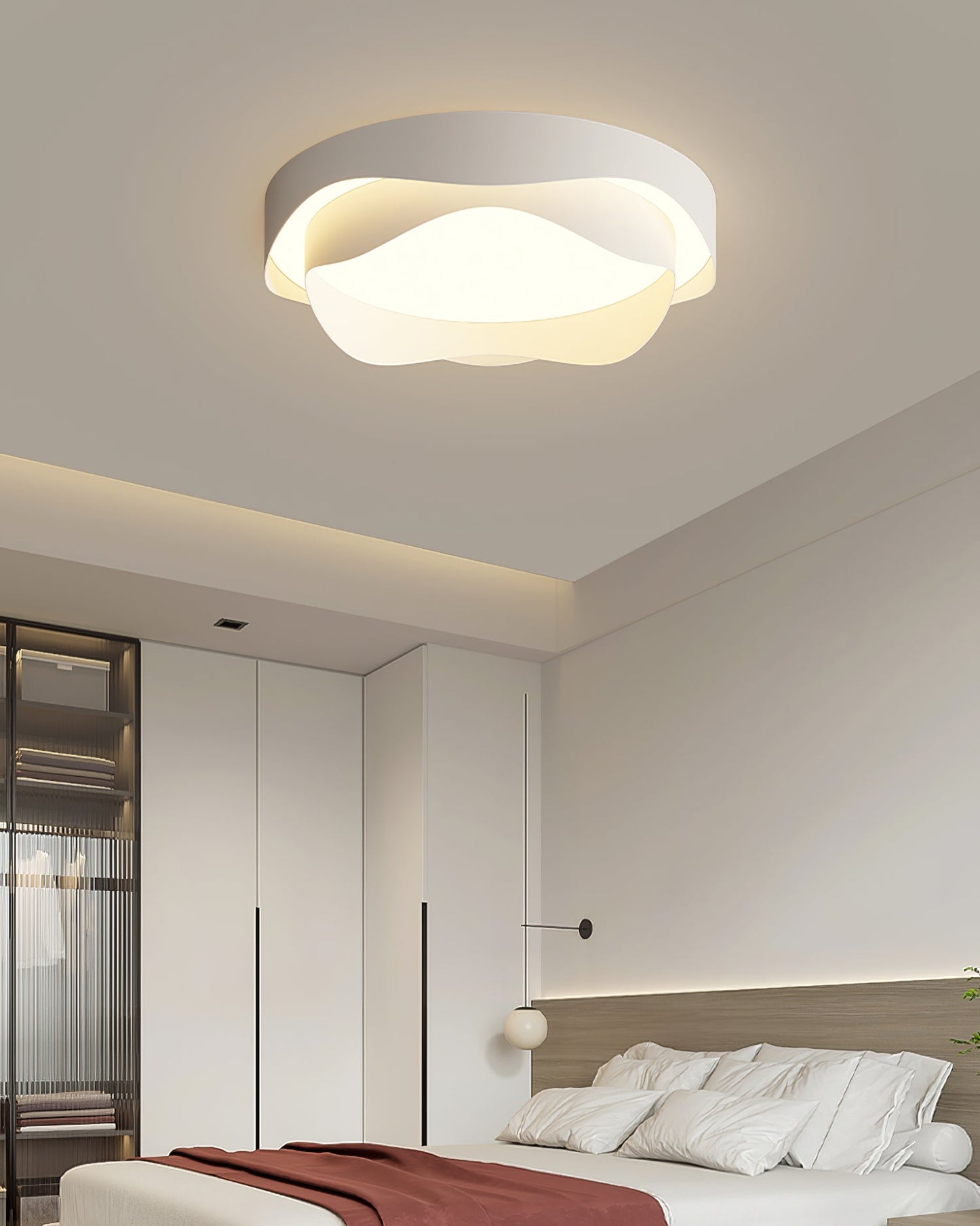 Cenia LED Ceiling Lamp | White Metal | Various Sizes
