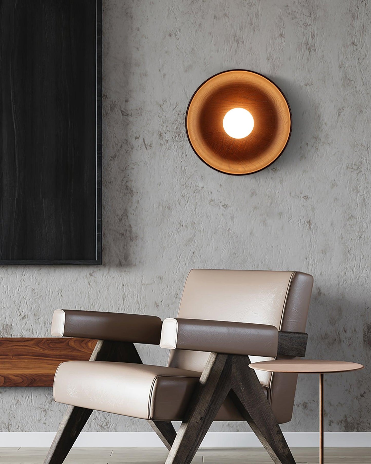 Centric Wall Lamp | Wood & Glass | Walnut