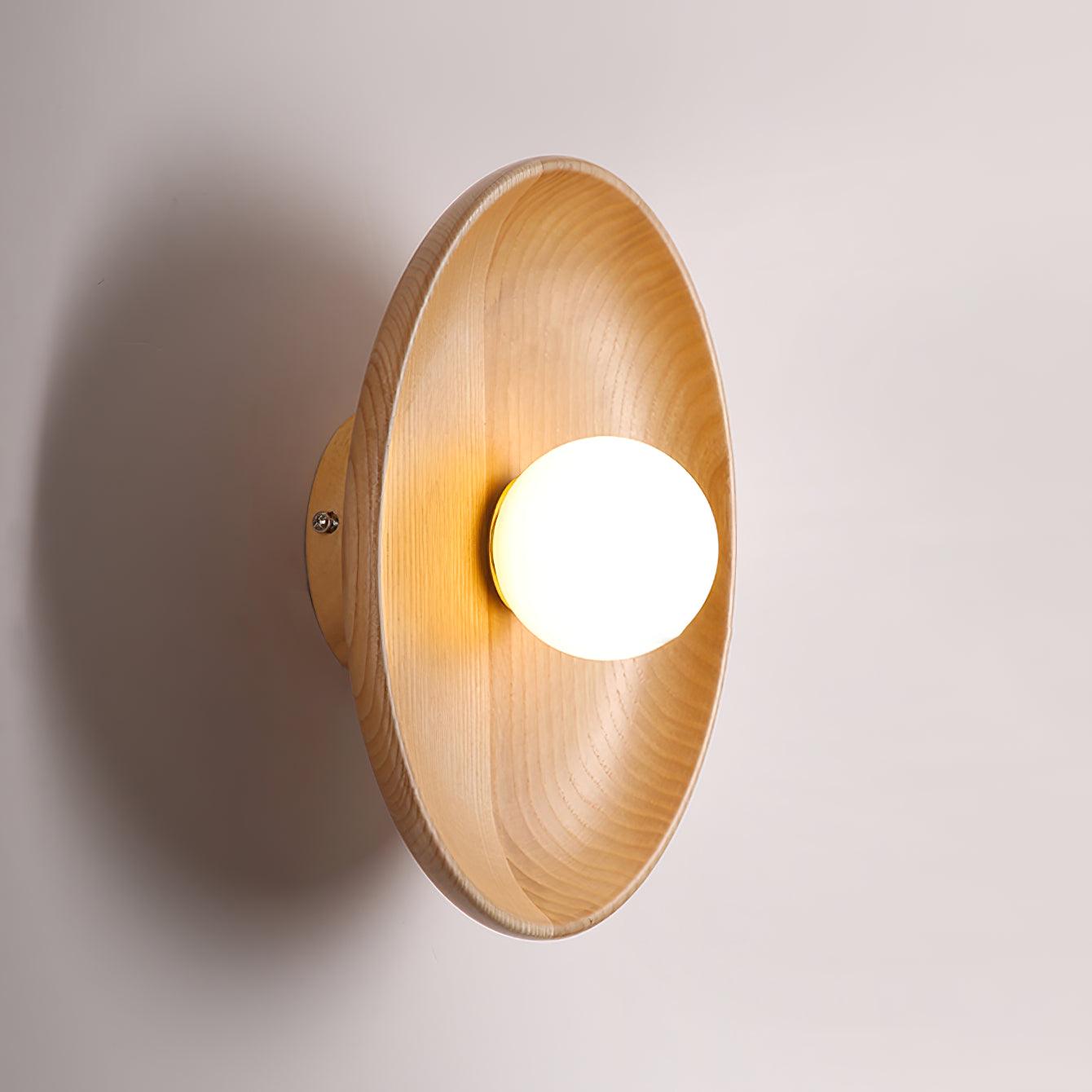 Centric Wall Lamp | Wood & Glass | Walnut