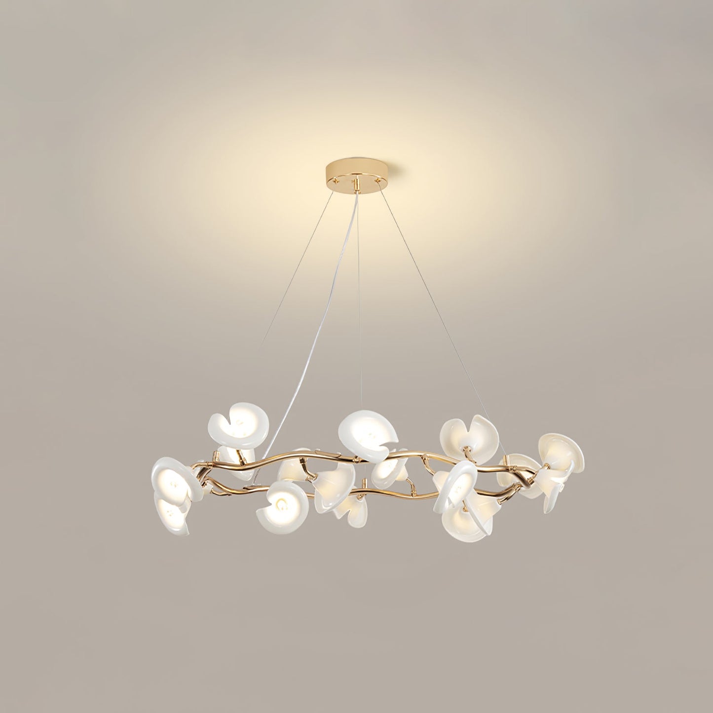 Cerisium Blossom Chandelier | Brass & Ceramic | 12 or 18 Lights