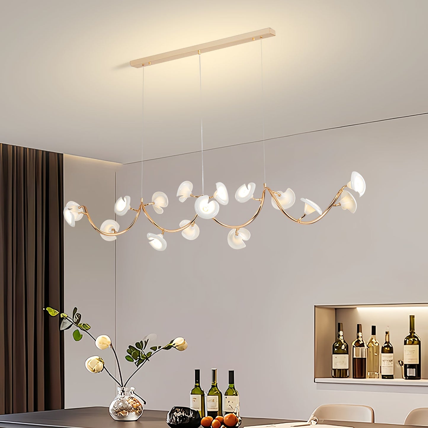 Cerisium Blossom Chandelier | Brass & Ceramic | 12 or 18 Lights