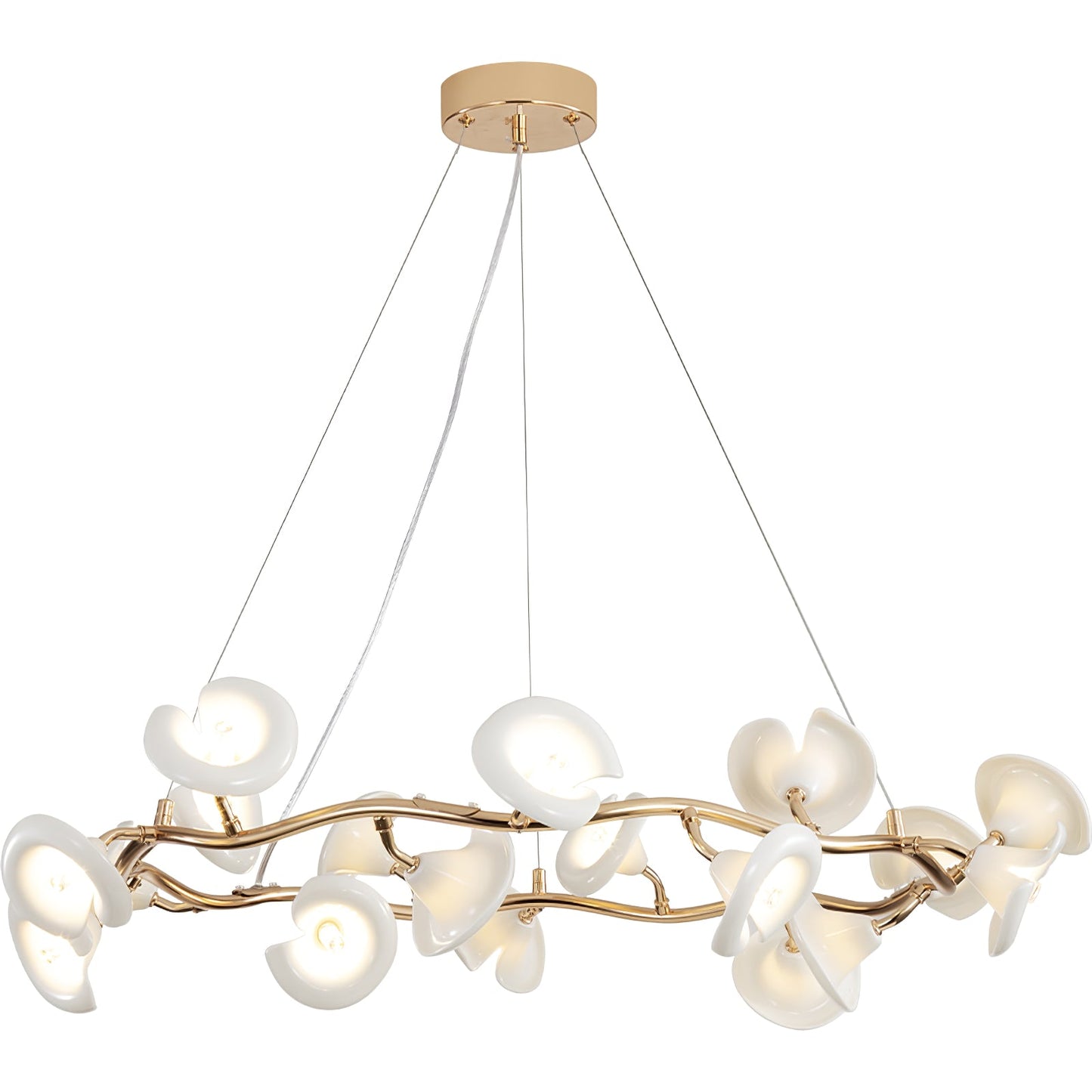 Cerisium Blossom Chandelier | Brass & Ceramic | 12 or 18 Lights