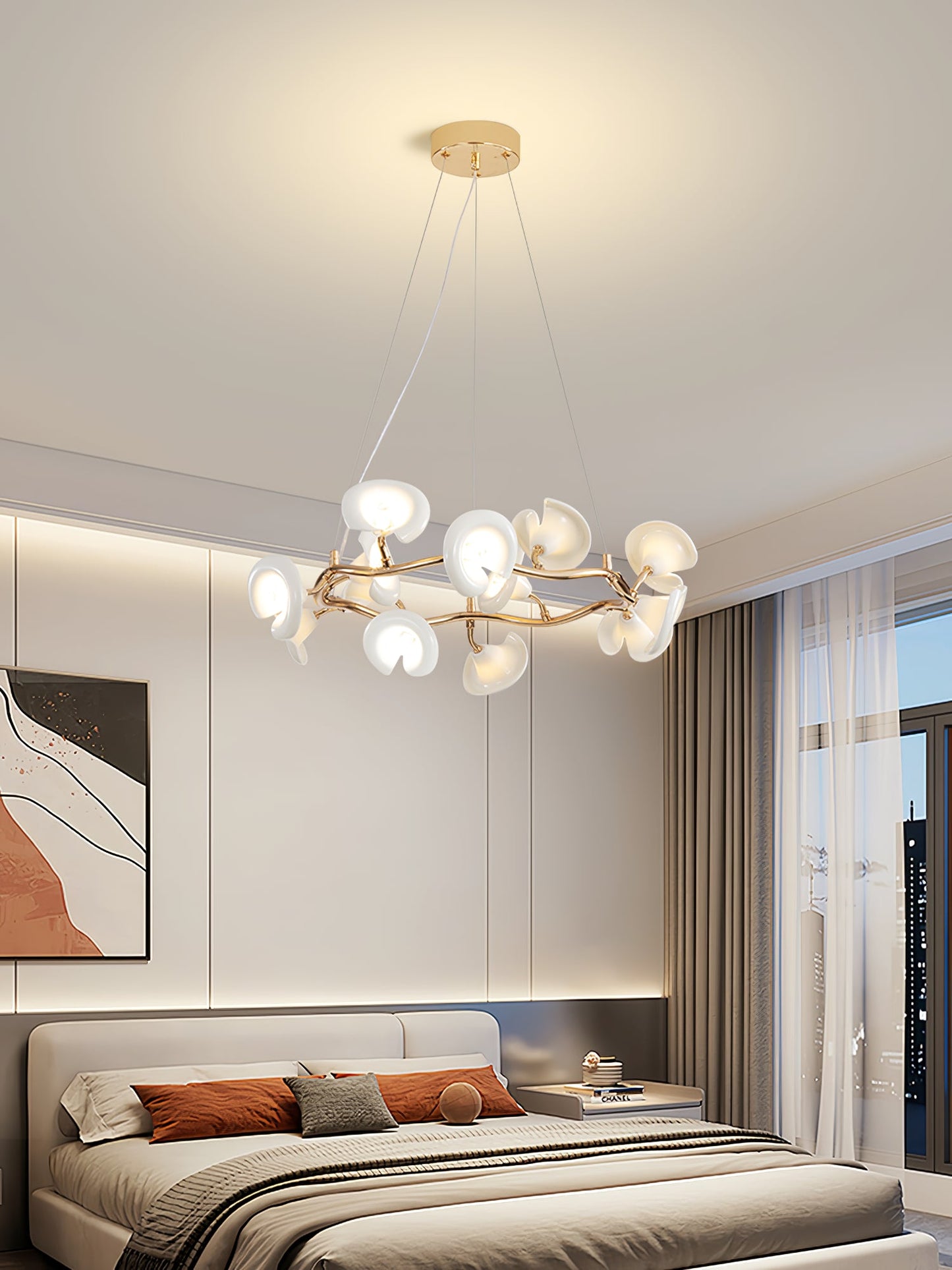 Cerisium Blossom Chandelier | Brass & Ceramic | 12 or 18 Lights