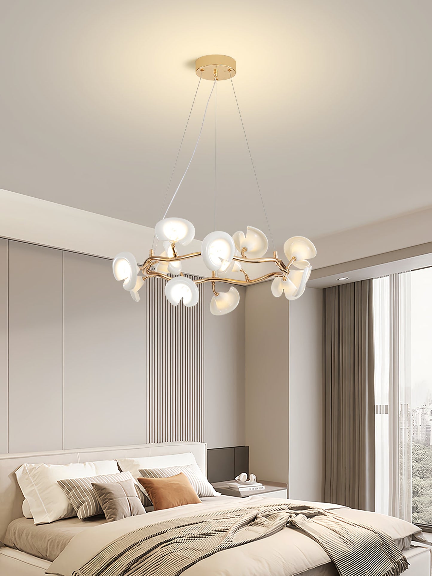 Cerisium Blossom Chandelier | Brass & Ceramic | 12 or 18 Lights