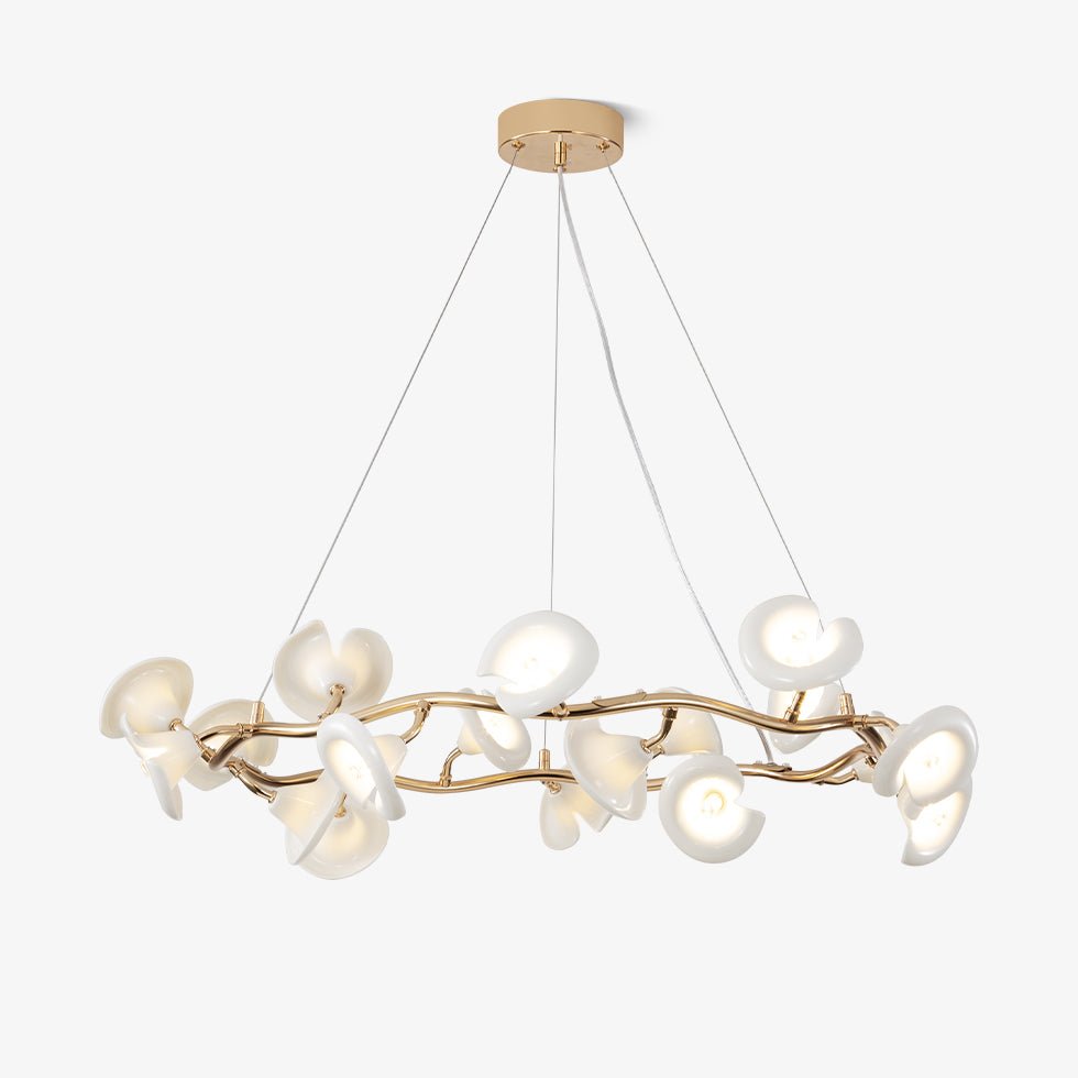 Cerisium Blossom Chandelier | Brass & Ceramic | 12 or 18 Lights