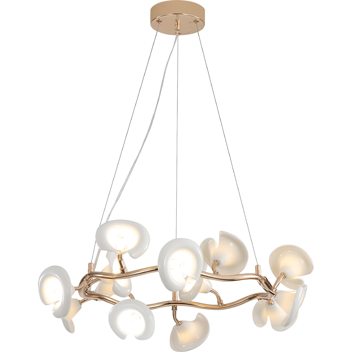 Cerisium Blossom Chandelier | Brass & Ceramic | 12 or 18 Lights
