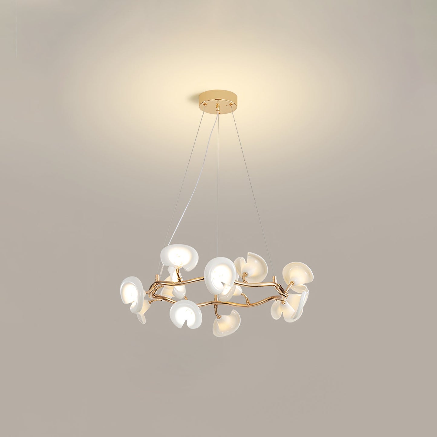 Cerisium Blossom Chandelier | Brass & Ceramic | 12 or 18 Lights