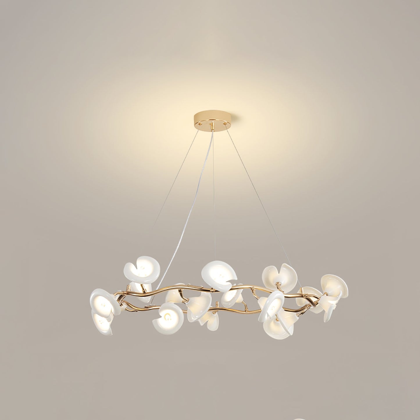 Cerisium Blossom Chandelier | Brass & Ceramic | 12 or 18 Lights