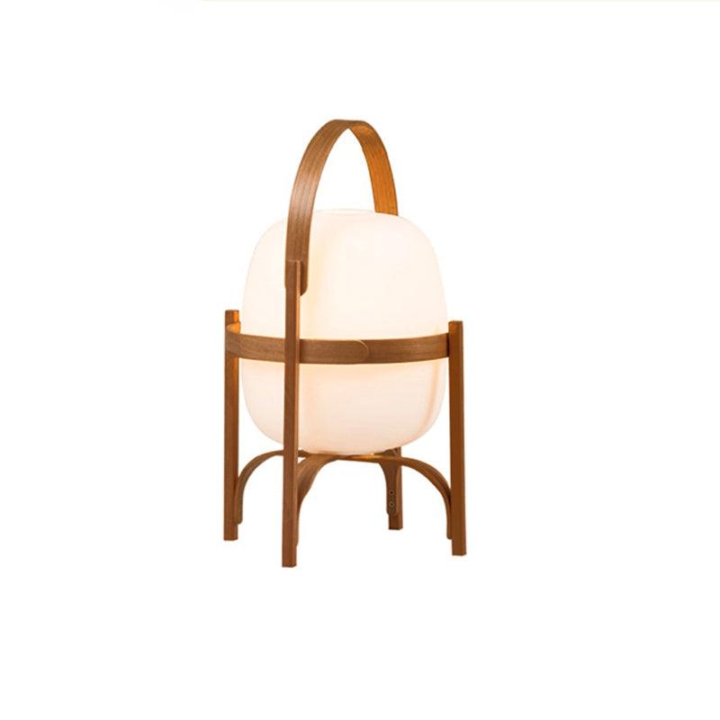 Portable Glass Table Lamp | Wood & Glass | Ash or Walnut Finish