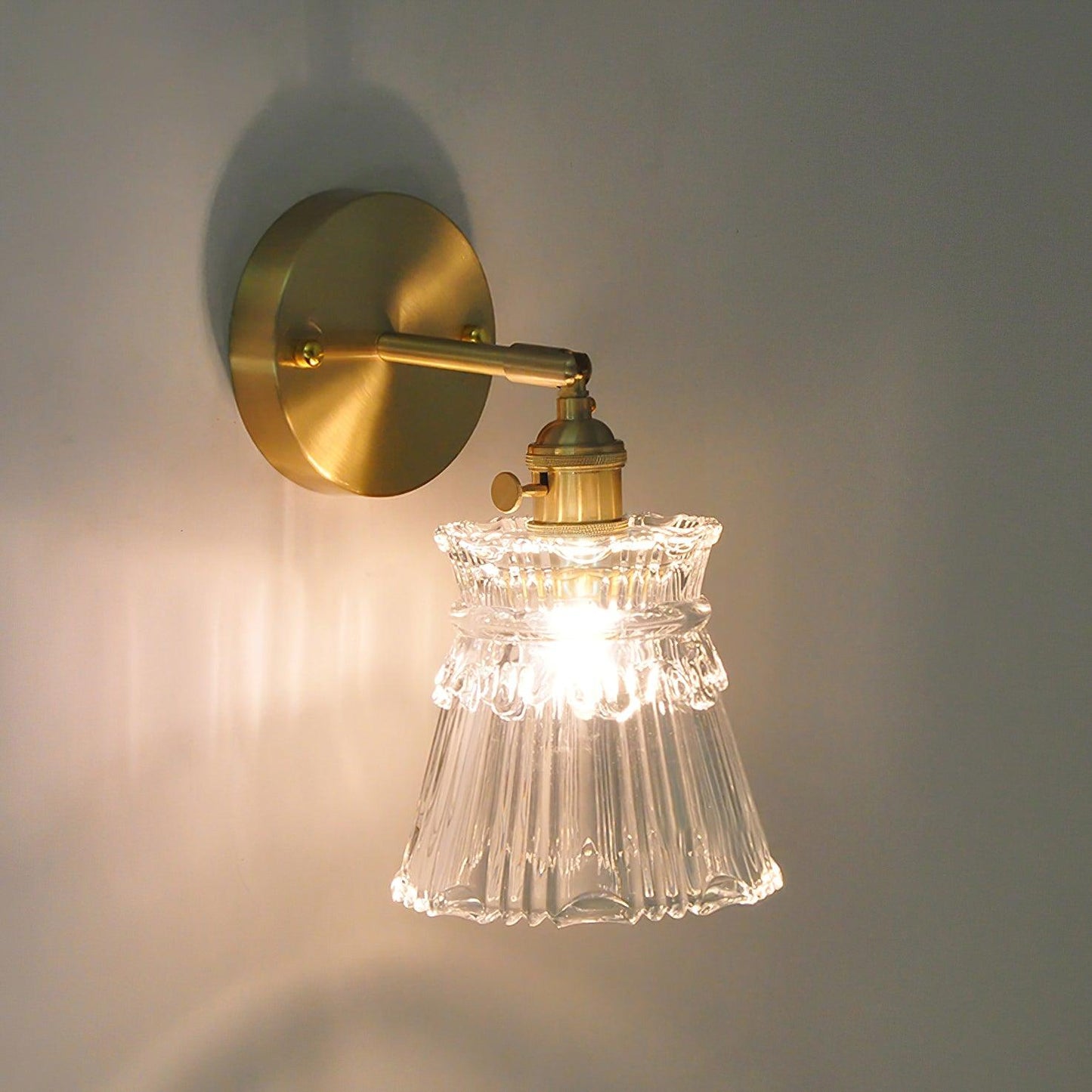 Chaika Wall Lamp | Glass & Brass | Clear