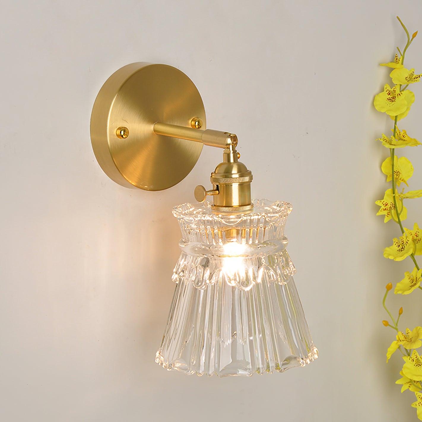 Chaika Wall Lamp | Glass & Brass | Clear