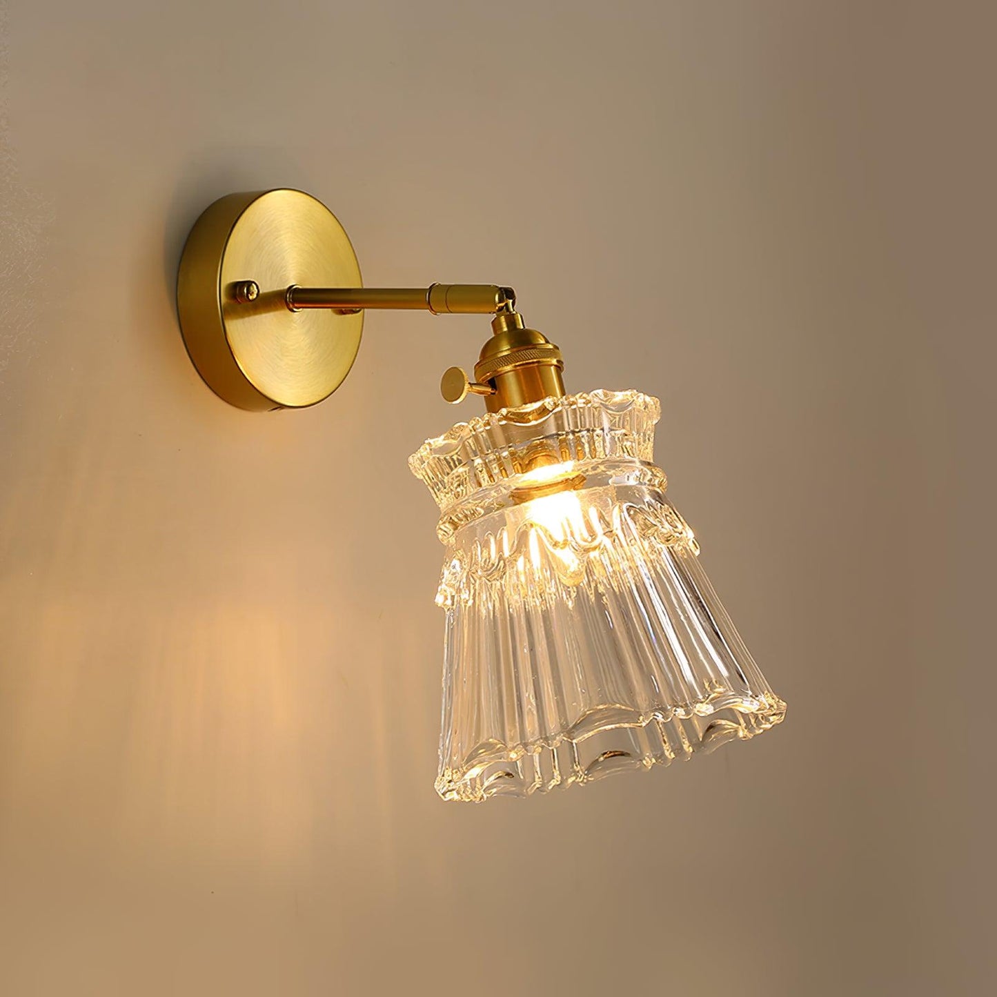 Chaika Wall Lamp | Glass & Brass | Clear