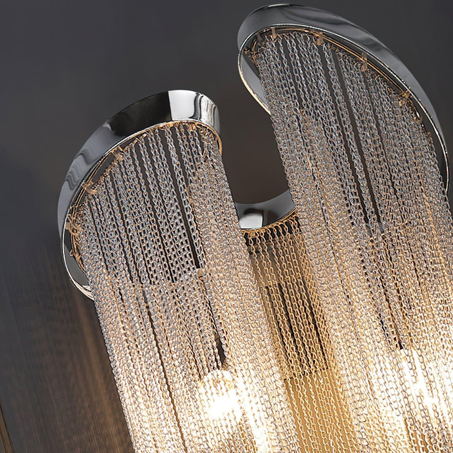Chain Tassel Wall Lamp | Metal & Aluminum | Nickel, Silver