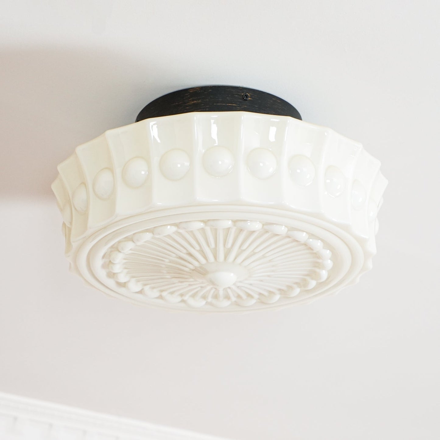 Charles Edwards Ceiling Lamp | Metal & Glass | Black Finish