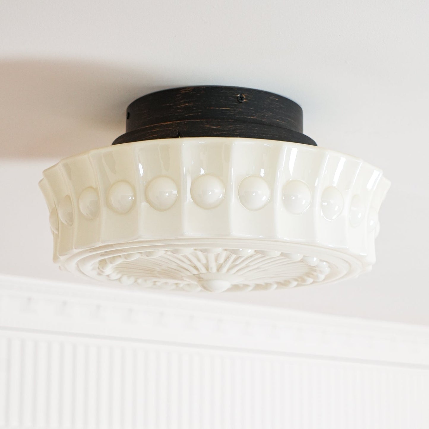 Charles Edwards Ceiling Lamp | Metal & Glass | Black Finish
