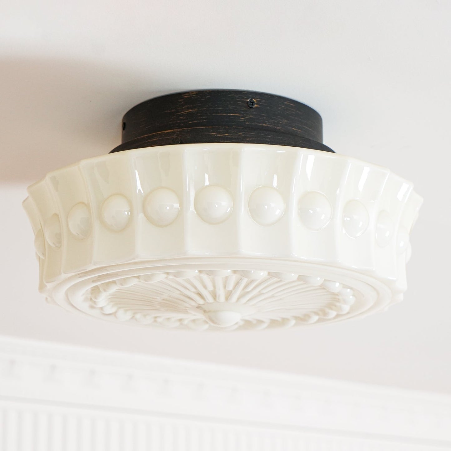 Charles Edwards Ceiling Lamp | Metal & Glass | Black Finish