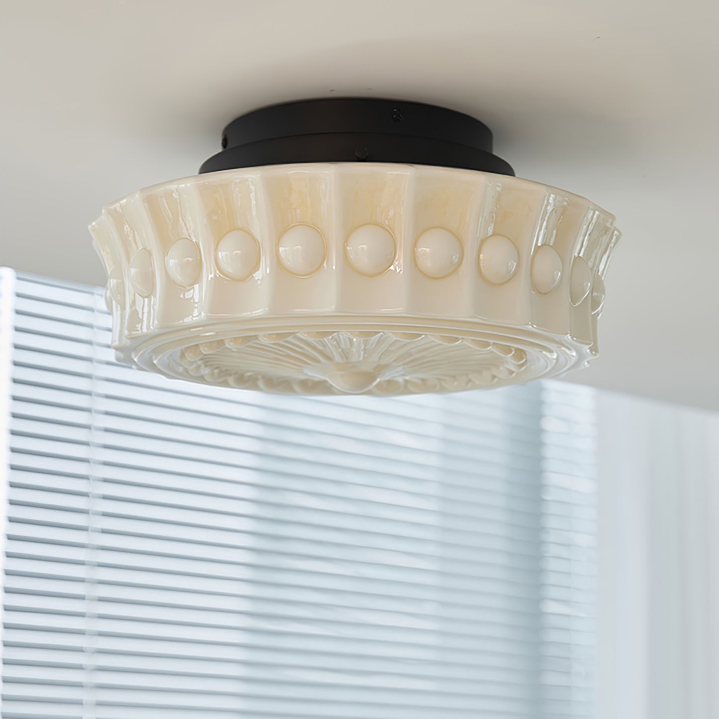 Charles Edwards Ceiling Lamp | Metal & Glass | Black Finish
