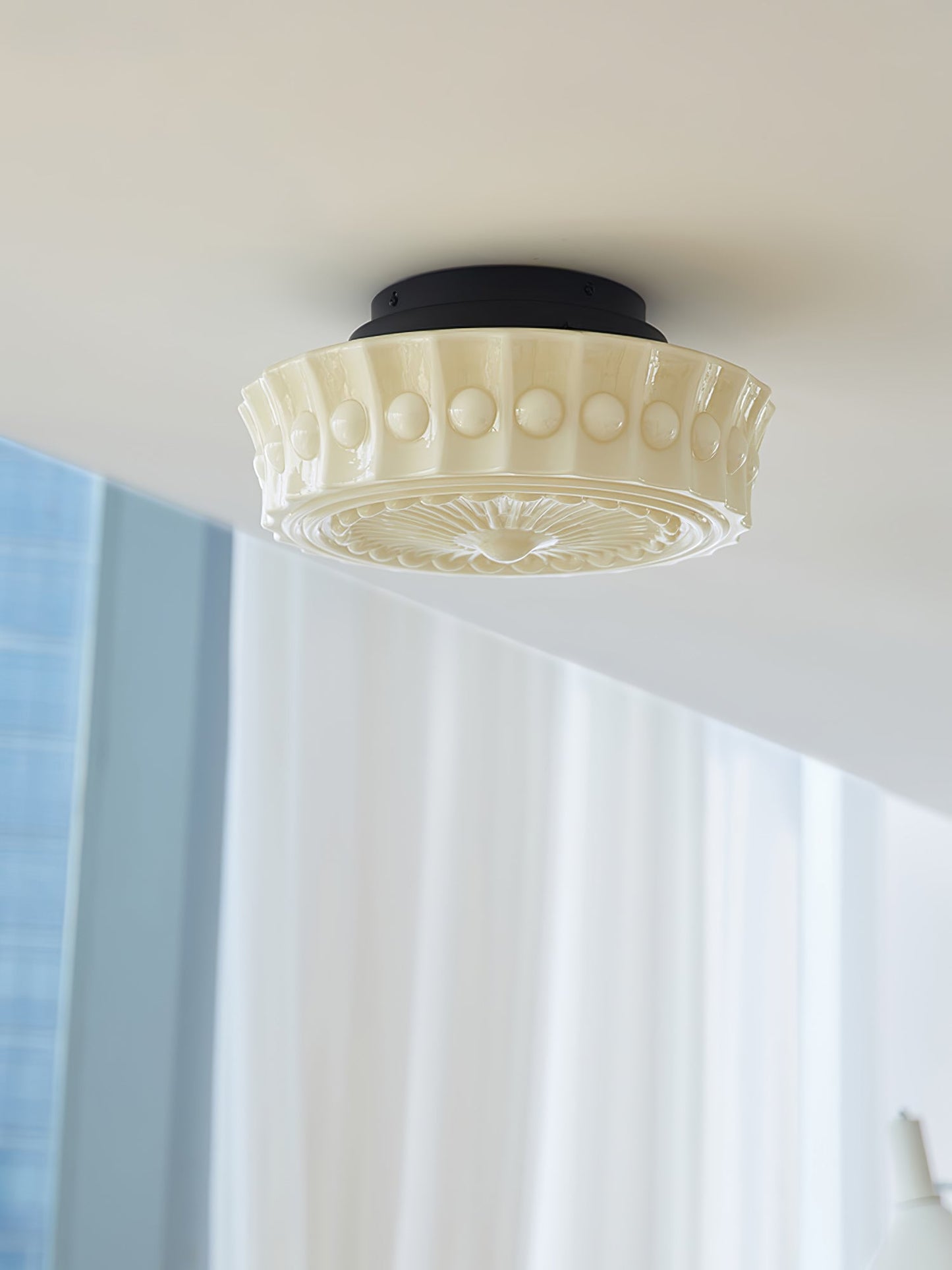 Charles Edwards Ceiling Lamp | Metal & Glass | Black Finish