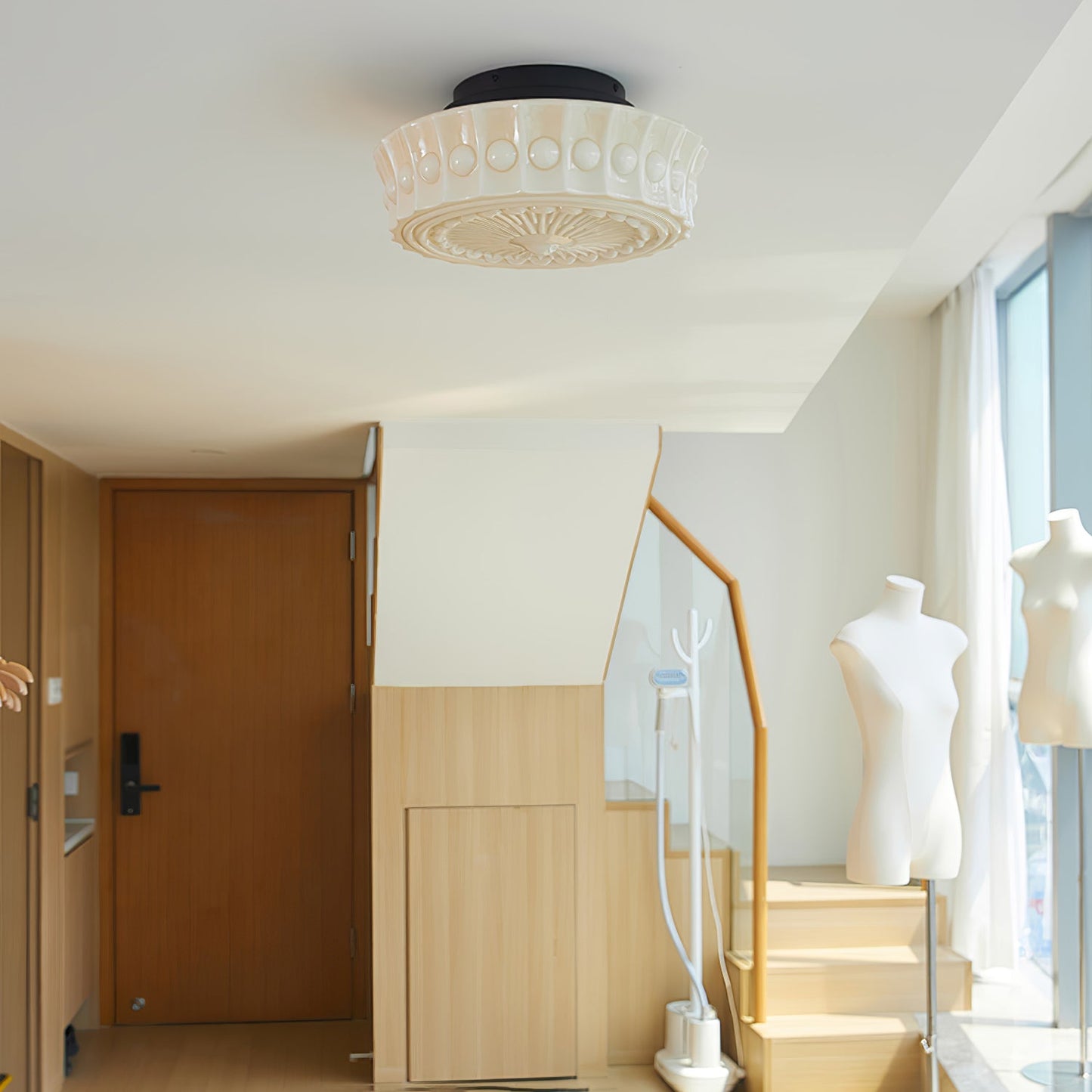 Charles Edwards Ceiling Lamp | Metal & Glass | Black Finish