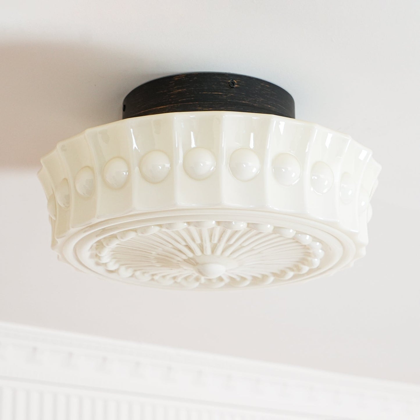 Charles Edwards Ceiling Lamp | Metal & Glass | Black Finish