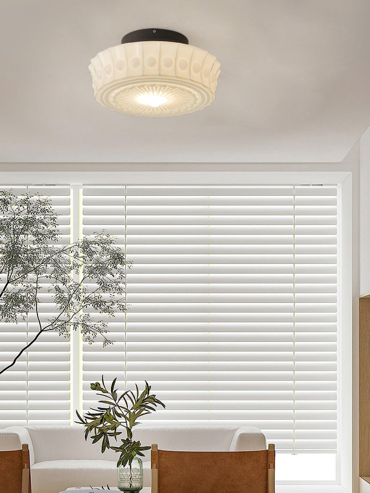 Charles Edwards Ceiling Lamp | Metal & Glass | Black Finish