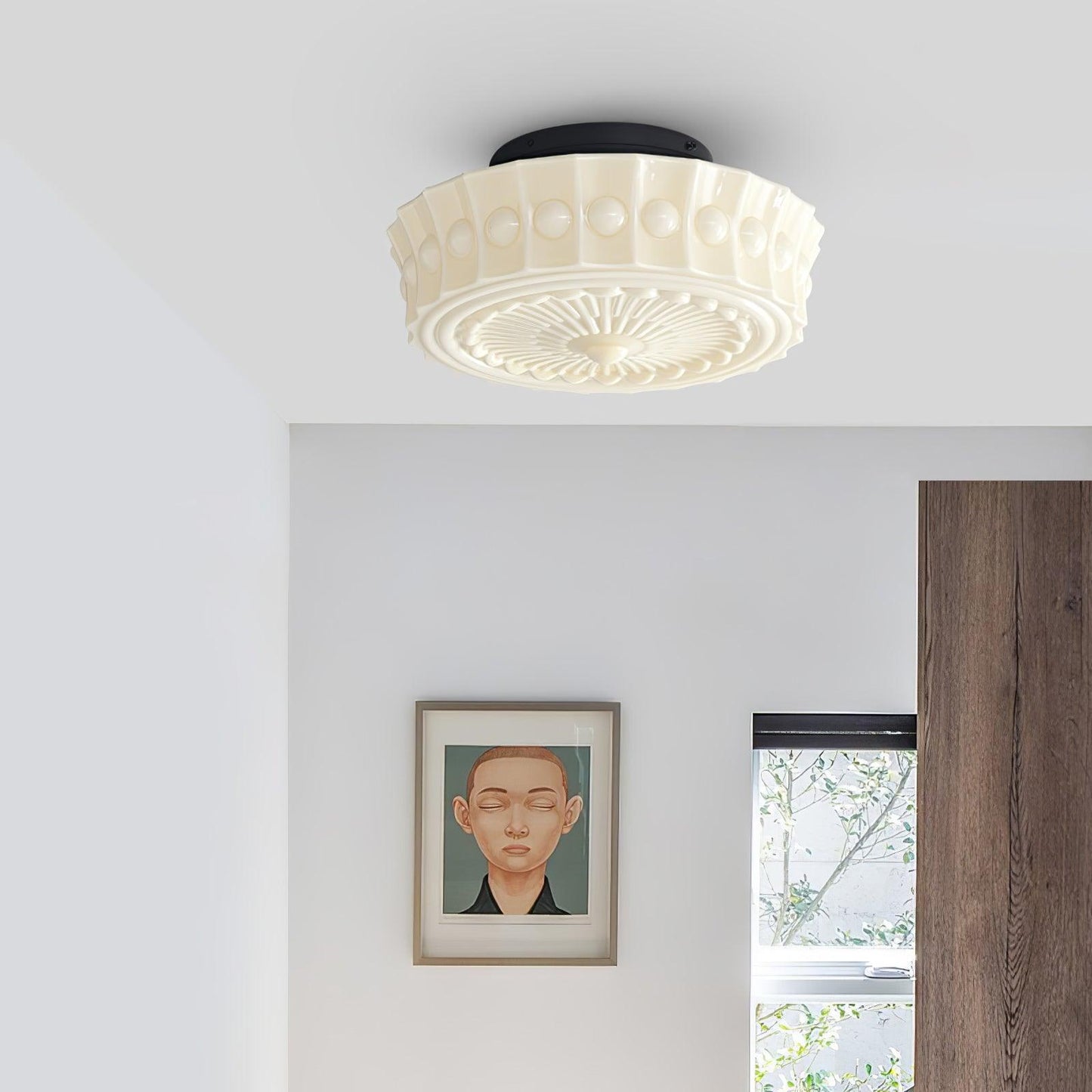 Charles Edwards Ceiling Lamp | Metal & Glass | Black Finish