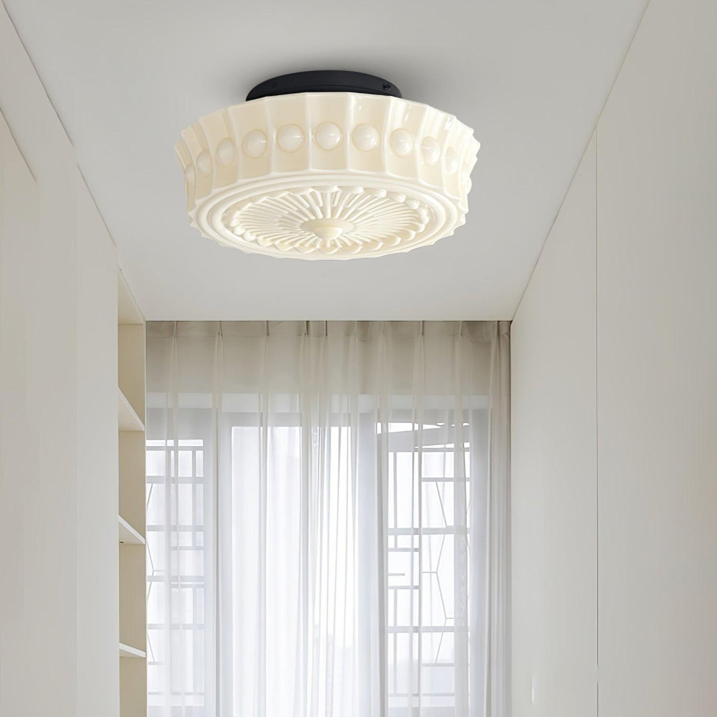 Charles Edwards Ceiling Lamp | Metal & Glass | Black Finish