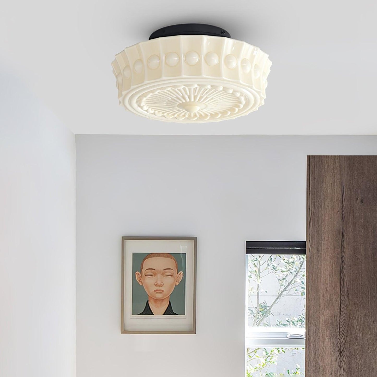 Charles Edwards Ceiling Lamp | Metal & Glass | Black Finish